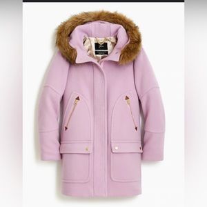 J Crew New chateau parka in Italian stadium-cloth pink Size 6